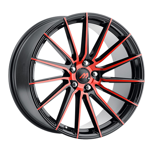 Mach Euro Concave ME.19 Gloss Black With Red Machined Face - Part Number ME19-2010LL20FGBRF Mach Euro Concave ME.19 Gloss Black With Red Machined Face Photo