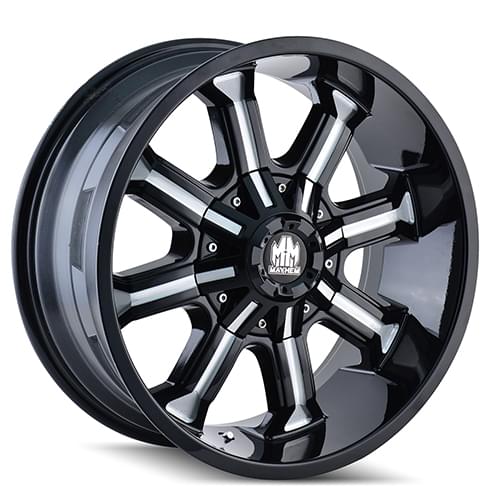 Mayhem Beast 8102 Gloss Black W/ Milled Spokes - Part Number 8102-7976M12 Mayhem Beast 8102 Gloss Black W/ Milled Spokes Photo