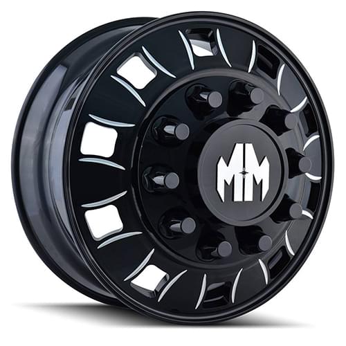 Mayhem Bigrig 8180 Gloss Black W/ Milled Spokes Front - Part Number 8180-245810BMF Mayhem Bigrig 8180 Gloss Black W/ Milled Spokes Front Photo