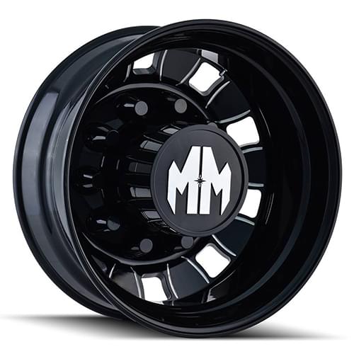 Mayhem Bigrig 8180 Gloss Black W/ Milled Spokes Rear - Part Number 8180-245810BMR Mayhem Bigrig 8180 Gloss Black W/ Milled Spokes Rear Photo
