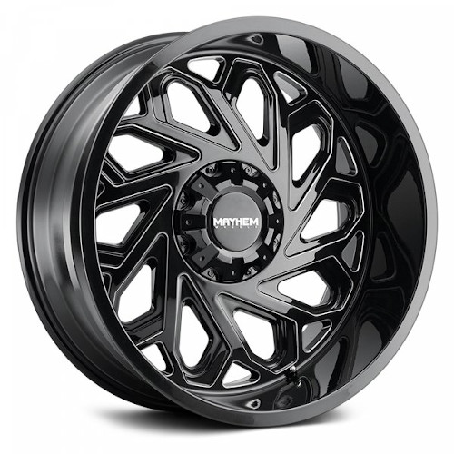 Mayhem Essex 8112 Gloss Black W/ Milled Spokes - Part Number 8112-2970BM18 Mayhem Essex 8112 Gloss Black W/ Milled Spokes Photo