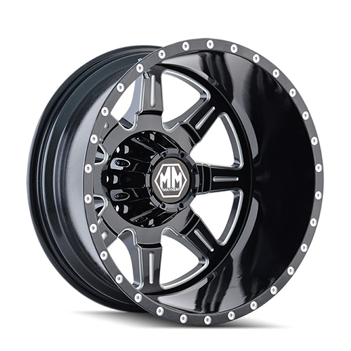Mayhem Monstir 8101 Gloss Black W/ Milled Spokes Rear - Part Number 8101-22870MR Mayhem Monstir 8101 Gloss Black W/ Milled Spokes Rear Photo