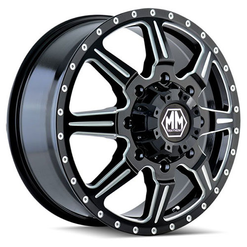 Mayhem Monstir 8101 Gloss Black W/ Milled Spokes Front - Part Number 8101-22870MF Mayhem Monstir 8101 Gloss Black W/ Milled Spokes Front Photo