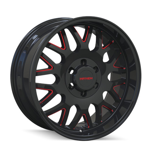 Mayhem Tripwire 8110 Gloss Black W/ Red Spokes - Part Number 8110-2970BTR18 Mayhem Tripwire 8110 Gloss Black W/ Red Spokes Photo