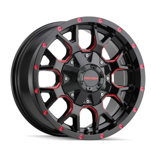 Mayhem Warrior 8015 Gloss Black W/ Red Spokes - Part Number 8015-8997BTR18 Mayhem Warrior 8015 Gloss Black W/ Red Spokes Photo