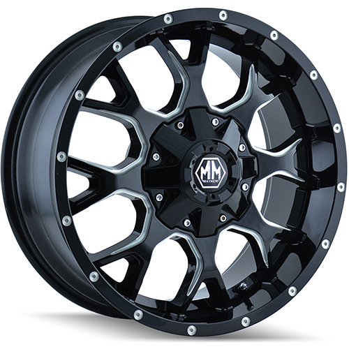 Mayhem Warrior 8015 Black W/ Milled Spokes - Part Number 8015-2937M-8 Mayhem Warrior 8015 Black W/ Milled Spokes Photo