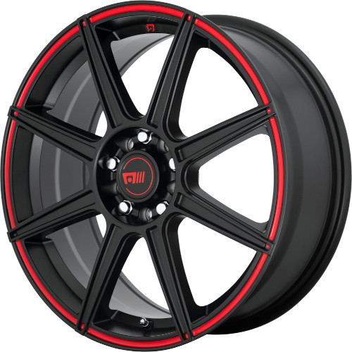 Motegi Racing MR142 CS8 Satin Black W/ Red Stripe - Part Number MR14288046935 Motegi Racing MR142 CS8 Satin Black W/ Red Stripe Photo