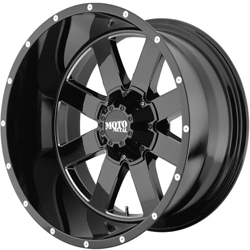 Moto Metal MO962 Gloss Black W/ Milled Accents - Part Number MO96229080300US Moto Metal MO962 Gloss Black W/ Milled Accents Photo