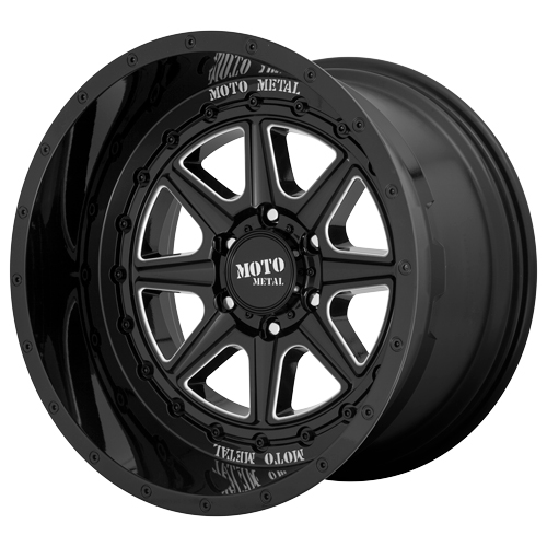 Moto Metal MO801 Phantom Gloss Black W/ Milled Spokes - Part Number MO80124280344N Moto Metal MO801 Phantom Gloss Black W/ Milled Spokes Photo