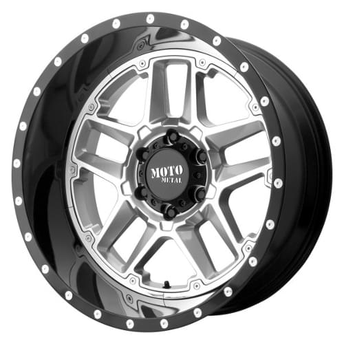 Moto Metal MO987 Sentry Silver W/ Black Lip - Part Number MO98729063418 Moto Metal MO987 Sentry Silver W/ Black Lip Photo