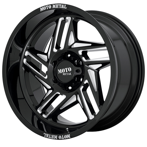 Moto Metal MO996 Ripsaw Gloss Black W/ Milled Spokes - Part Number MO99621263344N Moto Metal MO996 Ripsaw Gloss Black W/ Milled Spokes Photo