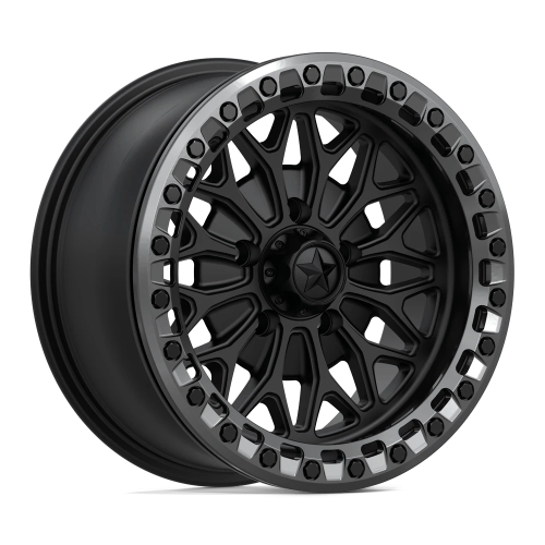 MSA Offroad Bolo UTV Beadlock MA53 Matte Black With Gloss Gunmetal Ring - Part Number MA053MA15706U38 MSA Offroad Bolo UTV Beadlock MA53 Matte Black With Gloss Gunmetal Ring Photo