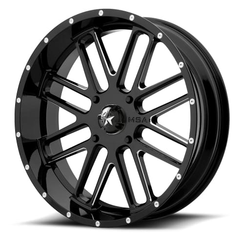 MSA Offroad M35 Bandit Black W/ Milled Spokes - Part Number M35-022756M MSA Offroad M35 Bandit Black W/ Milled Spokes Photo