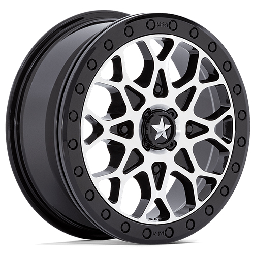 MSA Offroad UTV Portal Beadlock M48 Gloss Black Machined W/ Gloss Black Ring
