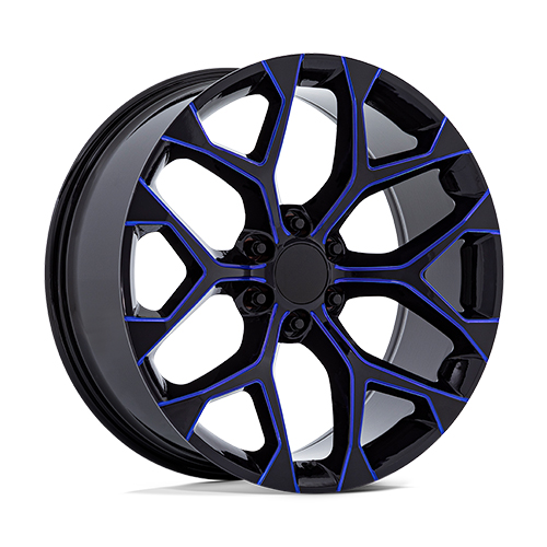 OE Performance PR176 Gloss Black Machined With Blue Milling - Part Number 176BL-2415824 OE Performance PR176 Gloss Black Machined With Blue Milling Photo