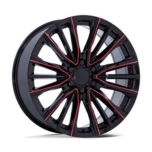 OE Performance PR223 Gloss Black With Red Milled Accents - Part Number PR223BQ22906128 OE Performance PR223 Gloss Black With Red Milled Accents Photo