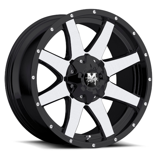 Off-Road Monster M08 Flat Black Machined - Part Number M08012527N44BM Off-Road Monster M08 Flat Black Machined Photo