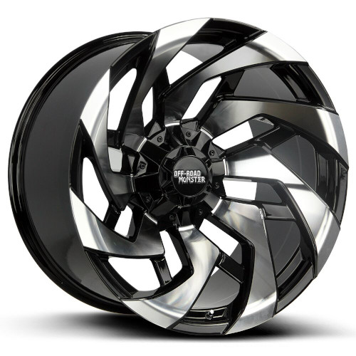 Off-Road Monster M24 Gloss Black Machined - Part Number M24212867N44GBM Off-Road Monster M24 Gloss Black Machined Photo