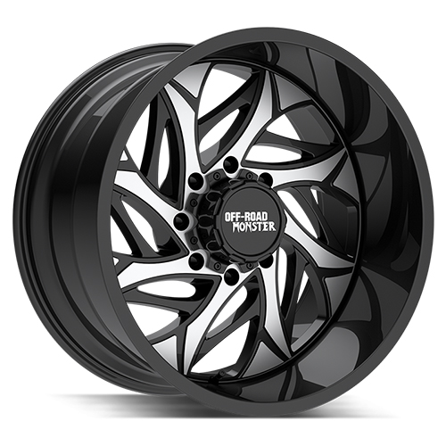 Off-Road Monster M28 Gloss Black Machined - Part Number M28212528N44GBM Off-Road Monster M28 Gloss Black Machined Photo