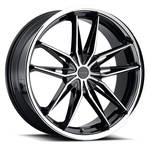 Prive Lux PL4 Gloss Black W/ Machined Face & Chrome Lip - Part Number PL4-2085E35JK Prive Lux PL4 Gloss Black W/ Machined Face & Chrome Lip Photo