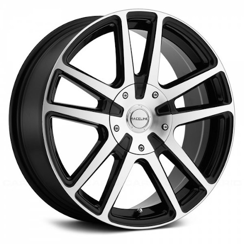 Raceline Encore 145 Black W/ Machined Face - Part Number 145M-57082+40 Raceline Encore 145 Black W/ Machined Face Photo