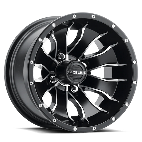 Raceline G77 Mamba Satin Black W/ Machined Spokes - Part Number G77-27040+05 Raceline G77 Mamba Satin Black W/ Machined Spokes Photo