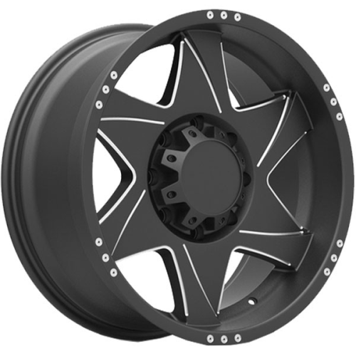 Red Dirt Road Rd20 Matte Black w/ Milled Windows & Rivets