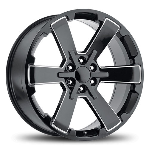Replica 1 RP11 Gloss Black W/ Milled Spoke Edges - Part Number RP-11229G639+24ML Replica 1 RP11 Gloss Black W/ Milled Spoke Edges Photo