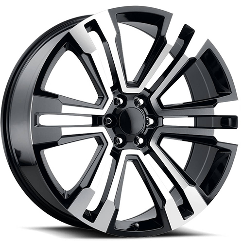 Replica Tech RT-4 Gloss Black W/ Machined Face - Part Number RT4-2410XX20LBM Replica Tech RT-4 Gloss Black W/ Machined Face Photo