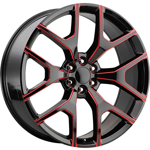 Replica Tech RT-6 Gloss Black W/ Red Milled Accents - Part Number RT6-2290XX30LBRX Replica Tech RT-6 Gloss Black W/ Red Milled Accents Photo