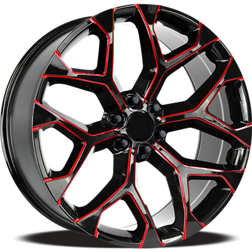 Replica Tech RT-8 Gloss Black W/ Red Milled Accents - Part Number RT8-2410XX24LBRX Replica Tech RT-8 Gloss Black W/ Red Milled Accents Photo