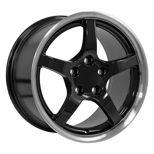 Replica Wheel Chevrolet Corvette C5  CV05 Black W/ Machined Lip Photo