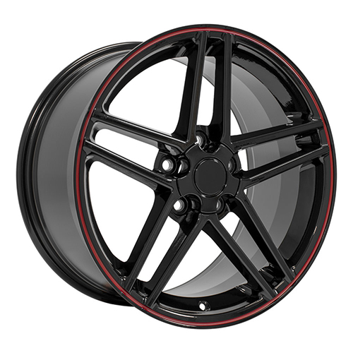 Replica Wheel Chevrolet Corvette C6 Z06 CV07A Gloss Black W/ Redline