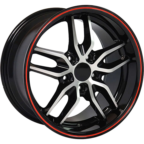 OE Wheels Chevrolet Corvette C7 Stingray CV18A Deep Dish Black Machined Redline - Part Number CV18A-D17095-5475-54MBR OE Wheels Chevrolet Corvette C7 Stingray CV18A Deep Dish Black Machined Redline Photo