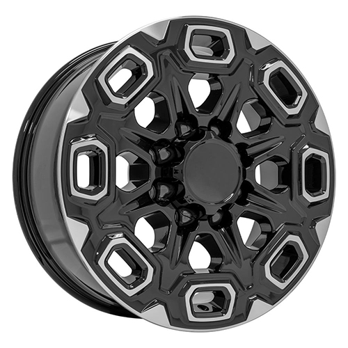 Replica Wheel Chevrolet Silverado 2500/3500 CV64A Black Machined Photo