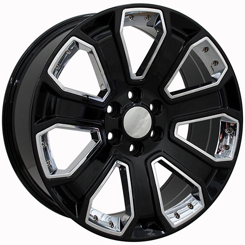 Replica Wheel Chevrolet Silverado CV93B Black W/ Chrome Photo