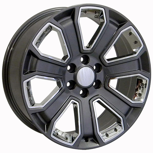OE Wheels Chevrolet Silverado CV93B Gunmetal W/ Chrome Inserts - Part Number CV93B-22090-6550-24G-ic OE Wheels Chevrolet Silverado CV93B Gunmetal W/ Chrome Inserts Photo
