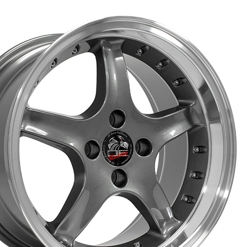 OE Wheels Ford Mustang Cobra FR04 Anthracite W/ Machined Lip - Part Number FR04A-DR17090-4425-20AM OE Wheels Ford Mustang Cobra FR04 Anthracite W/ Machined Lip Photo