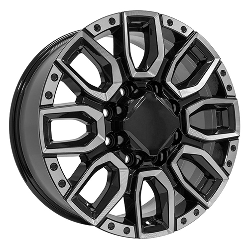 Replica Wheel GMC Sierra 2500/3500 CV97A Black W/ Milled Edge Photo