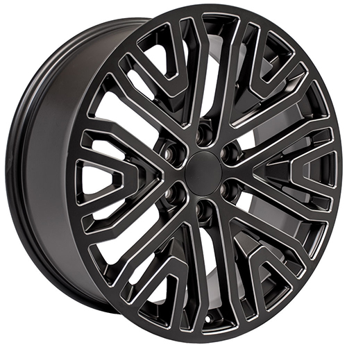 Replica Wheel GMC Sierra CV37 Black W/ Milled Edge