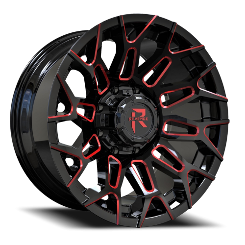 Revenge Rv203 Black Milled W/ Red Tint