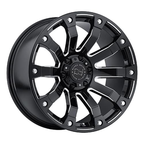 Black Rhino Selkrik Gloss Black W/ Milled Spokes - Part Number 1890SLK126135B87 Black Rhino Selkrik Gloss Black W/ Milled Spokes Photo