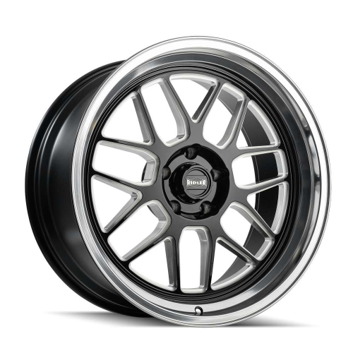 Ridler 611 Gloss Black Milled W/ Diamond Cut Lip