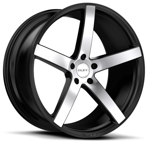 Ruff Racing R1 Satin Black W/ Machined Face - Part Number 2290R01385114F73 Ruff Racing R1 Satin Black W/ Machined Face Photo