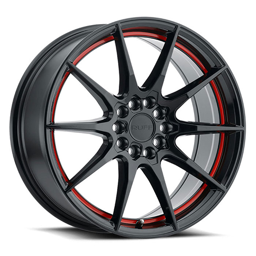 Ruff Racing Speedstar Gloss Black W/ Red Inner Lip - Part Number 1880SPD385D04F72 Ruff Racing Speedstar Gloss Black W/ Red Inner Lip Photo