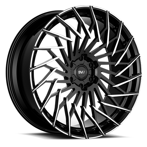 Savini SV.1 X5 Gloss Black W/ Brushed Accents - Part Number SV1X05-24100635F3087R Savini SV.1 X5 Gloss Black W/ Brushed Accents Photo