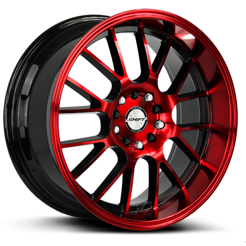 Shift Crank H28 Gloss Black Candy Red Machined Photo