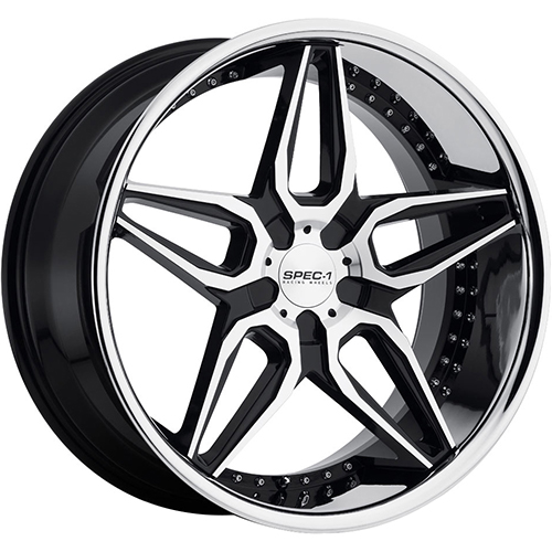 Spec-1 SSL-301 Gloss Black Machined - Part Number A0076-22905BL+38GBM-DT 5X114.3 Spec-1 SSL-301 Gloss Black Machined Photo