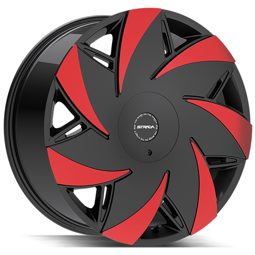 Strada Turbina S67 Gloss Black Machined W/ Red Tips - Part Number S6749560724GBMRT Strada Turbina S67 Gloss Black Machined W/ Red Tips Photo