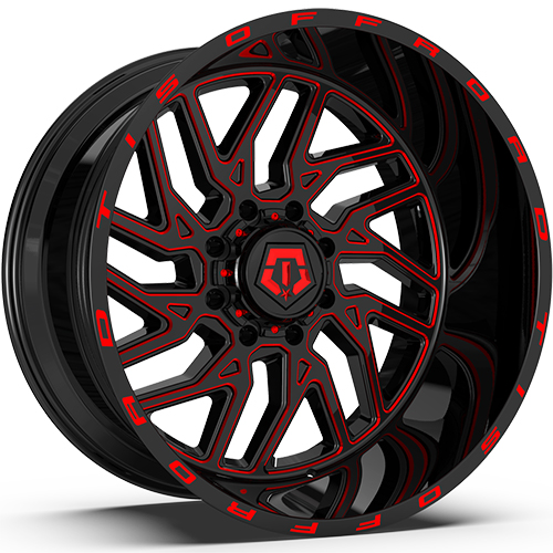 TIS Offroad 544 Black W/ Red Milled Accents - Part Number 544BMR-2446876 TIS Offroad 544 Black W/ Red Milled Accents Photo